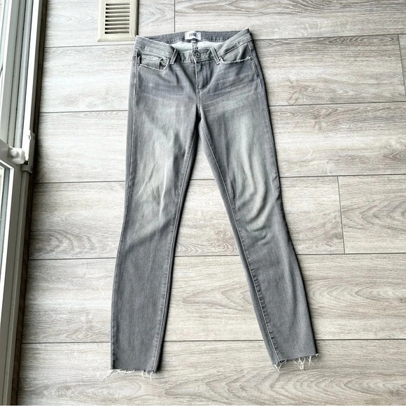 Paige Verdugo Raw Hem Ankle Skinny Jeans in Sea Salt - Picture 4 of 14
